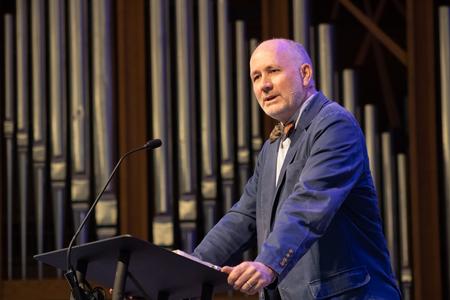 Brad Green, professor of theological studies, speaks in a Word Series chapel from Mark 6:7-8:21. - Photo by Abigail Aspinwall