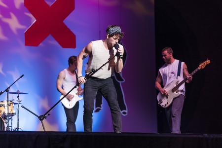 4/15/23 - Lambda Chi Alpha performs during SAC's annual Variety Show. - Kristi McMurry Woody