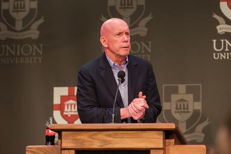 The McAfee School of Business hosted Frank Harrison, CEO of Coca-Cola Consolidated, for its annual Faith in the Marketplace luncheon. - Photo by Suzanne Rhodes