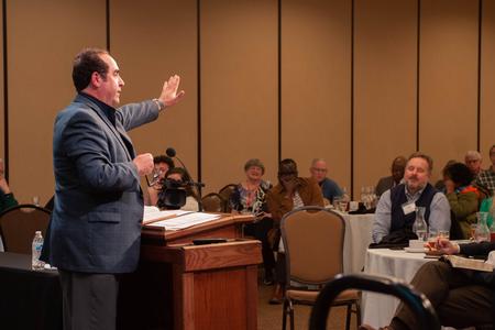 Mark Gignilliat, professor of divinity at the Beeson Divinity School, was the plenary speaker at the Ryan Center's Spring Bible Conference. Gignilliat presented a series of lectures from the Book of Ecclesiastes. - Photo by Lauren Steed