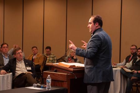 Mark Gignilliat, professor of divinity at the Beeson Divinity School, was the plenary speaker at the Ryan Center's Spring Bible Conference. Gignilliat presented a series of lectures from the Book of Ecclesiastes. - Photo by Lauren Steed