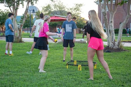 New Bulldogs enjoy a game of smash ball at SACFest during Welcome Week. - Photo by Lyla Dietz