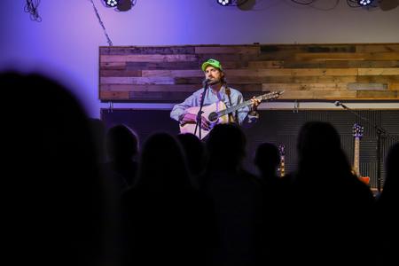 Riley Moore opens for TopHouse in the first concert of the Fall 2023 semester in Barefoots. - Photo by Lindsey Atwood