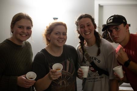 Students fellowship in the McAfee Commons during Progressive Snacking. - Photo by Lindsey Atwood
