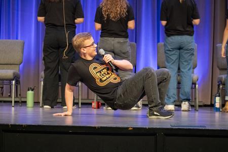 Blank Slate Improv played a late night show for students and their families during Family Weekend. - Photo by Abigail Aspinwall