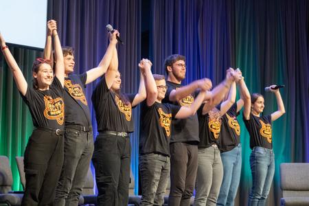 Blank Slate Improv played a late night show for students and their families during Family Weekend. - Photo by Abigail Aspinwall