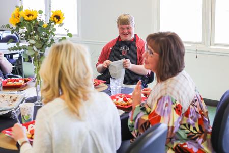 Kevin Riffle sits down for a meal