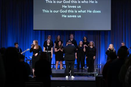 The Worship Choir and Exaltation lead in worship during the fall Worship Choir Concert. - Photo by Kristi McMurry Woody