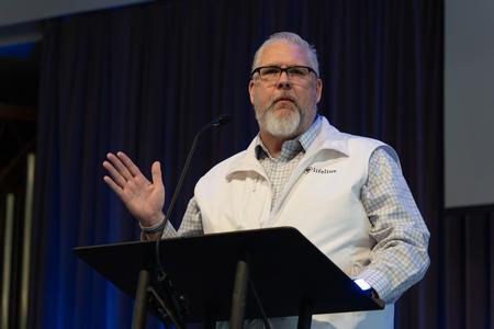 Rick Morton, senior vice president of engagement for Lifeline Children's Services, speaks during a Service Chapel. - Photo by Lauren Steed