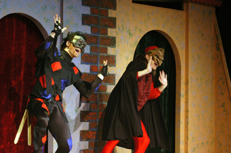 Patrick Myers and Andy Morris in <i>The Battle of Dimwits</i>. - Photo by Morris Abernathy