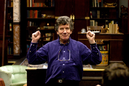 Following a performance of Shadowlands, Nigel Goodwin lead a discussion about the play. Goodwin is founder and director of Genesis Arts Trust in Great Britain, a ministry to actors, musicians, artists, poets and others in the fine and performing arts. He is a board member of the C.S. Lewis Foundation and is associate director of the C.S. Lewis Summer Institute. - Photo by Kristen Nicole Sayres