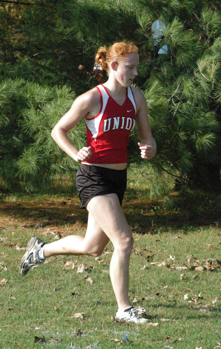 Rachel Cazalas runs for the 2004 TranSouth Champion Union Bulldogs in the Conference Cross Crountry Meet. - Photo by Steven Aldridge