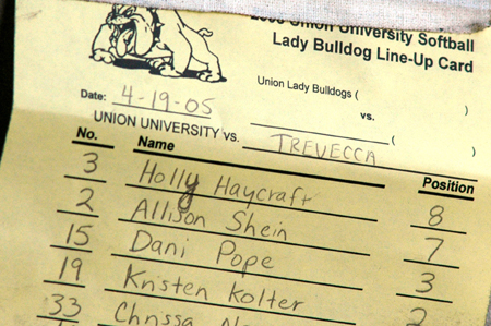 The top half of Coach Dunn's lineup that was so effective in 2005, leading Union to a fifth Region XI Title and a sixth NAIA National Tournament appearance. - Photo by Jonathan Blair