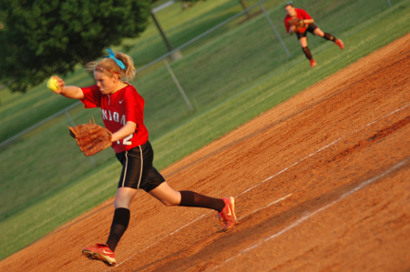 Jackie Cliff winds up and pitches during a Union game. She was second on the team in wins with a 10-5 record. - Photo by Jonathan Blair