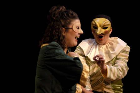 Senior Ashley Mitchell and Junior Courtney Braswell perform in <i>The Battle of Dim Wits</i>. - Photo by Kristen Nicole Sayres