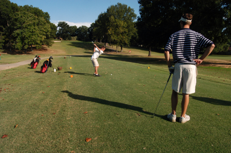 Union Golfers tee off at the Union University/Hidden Valley Invitational. - Photo by Steven Aldridge