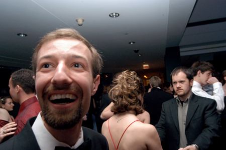 Senior Michael Keiffer checks out the crowd during the Cardinal Ball at the Brooks Museum of Art in Memphis. - Photo by Jonathan Blair