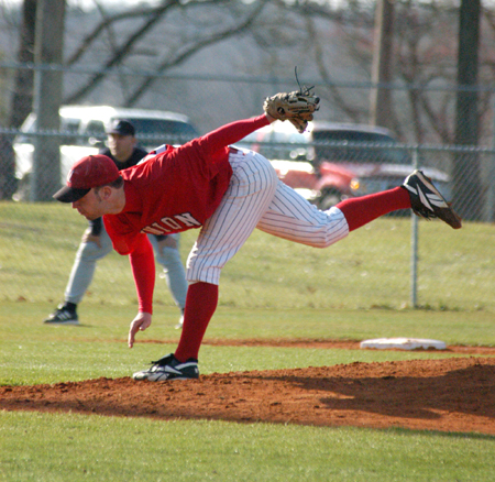 Clint Arthur follows through with his wind-up during one of his starts. - Photo by Steven Aldridge