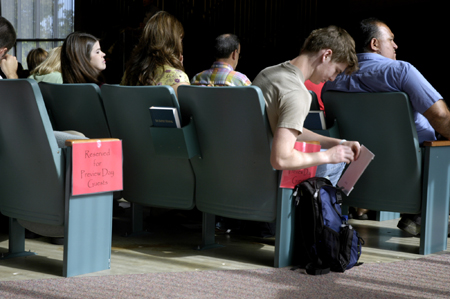 Prospective students ready themselves for a Union chapel on a Preview Day. - Photo by Kathleen Murray