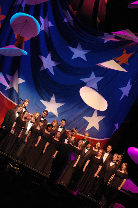Proclamation under the direction of Richard Joiner performed for the Scholarship Banquet audience shortly before Bob Dole spoke. - Photo by Kristen Nicole Sayres