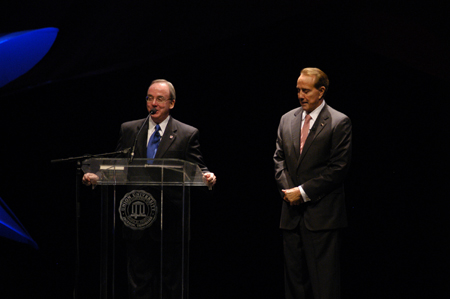 President Dockery offers concluding remarks at the 9th Annual Scholarship Banquet with Senator Bob Dole. - Photo by Morris Abernathy