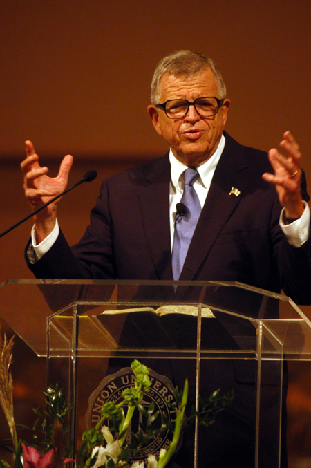Charles Colson, Founder and Chairman of the Board of Prison Fellowship, spoke at a special Thursday night chapel service. - Photo by Morris Abernathy