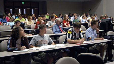 Many members of the Union community turned out to hear Dr. George Herring deliver an afternoon lecture on “The Reluctant Warrior: LBJ as Commander in Chief.” - Photo by Morris Abernathy