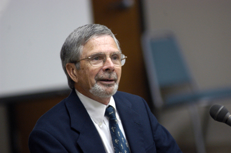 Dr. George Herring, professor emeritus at the University of Kentucky, spoke at the 2005 Carls-Schwerdfeger History Lecture on "Vietnam: The War that Never Seems to Go Away." - Photo by Morris Abernathy