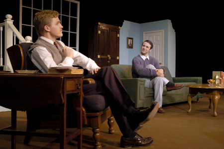 Andy Morris and Kyle Rains perform in <i>Tartuffe</i>. - Photo by Kathleen Murray