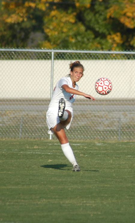Emily Rawls clears the ball downfield during Union's match with Martin Methodist. - Photo by Steven Aldridge