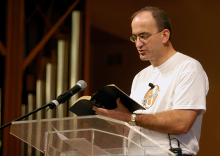 George Guthrie, Benjamin W. Perry professor of Bible, spoke at the opening chapel service on Union's Day of Remembrance. - Photo by Heather Phillips