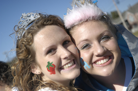 Zetas Jessica Ramsay & Megan Moore display their inner princesses during the Greek Olympics. - Photo by Kathleen Murray
