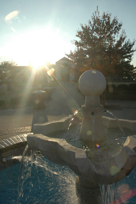A fall day at the fountain behind the Penick Academic Center. - Photo by Brad Moore