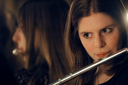 Wendy Googe played the flute during <em>A Union Christmas</em>. - Photo by Brad Moore