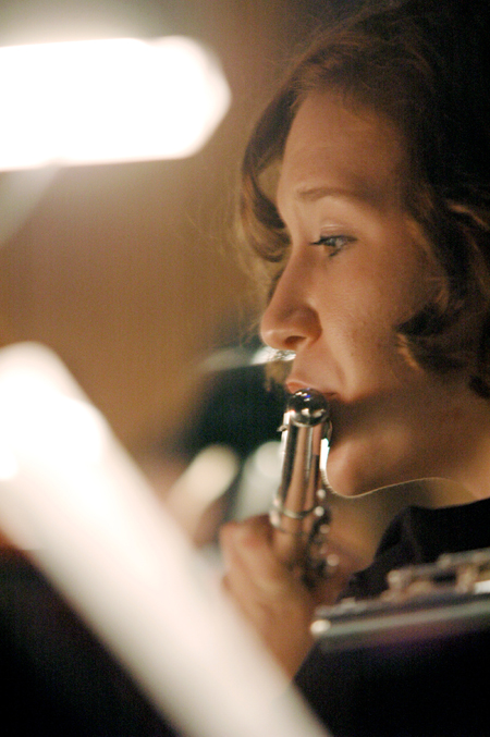 Katelin Warren played the flute during <em>A Union Christmas</em>. - Photo by Brad Moore