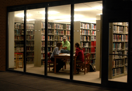 Late night studying in the Emma Waters Summar Library. - Photo by Morris Abernathy