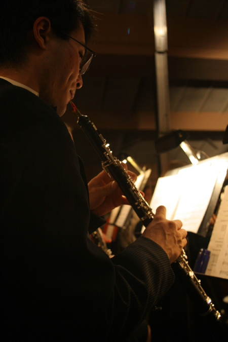 Ian Miller played the oboe during <em>A Union Christmas</em>. - Photo by Kyle Kurlick