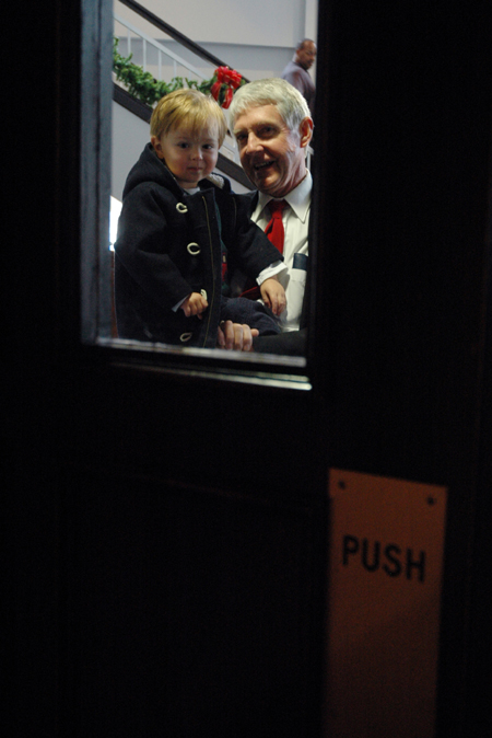 A future Unionite enjoys the view from the lobby during fall graduation at West Jackson Baptist Church. - Photo by Kristen Nicole Sayres