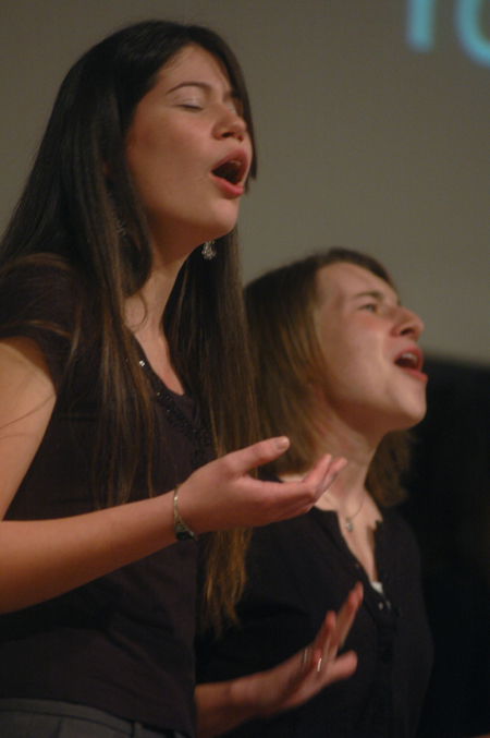 The Gospel Choir performed during the Sandra McCracken Homecoming chapel service. - Photo by Kristen Nicole Sayres