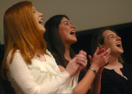 The Gospel Choir performed during the Sandra McCracken Homecoming chapel service. - Photo by Kristen Nicole Sayres
