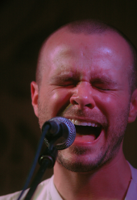 INO recording artist Derek Webb performs at the Homecoming Coffeehouse. - Photo by Kristen Nicole Sayres