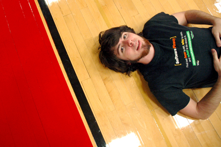 Sophomore Ben Bailey prepares himself for the intensity of the Wild and Wacky Homecoming Games. - Photo by Brad Moore