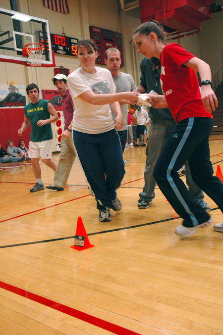 A group of seniors compete in a wild and wacky game. - Photo by Brad Moore