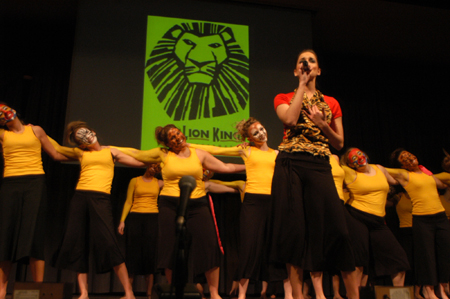 Chi Omega performed a number from <em>The Lion King</em> during Variety Show. - Photo by Heather Phillips