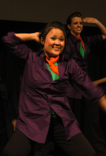 Kari Mynatt performed with the Zetas during the Variety Show.  Zeta ended up winning the large group category. - Photo by Heather Phillips