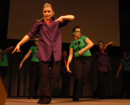 The Zetas peformed numbers with a Batman theme during the Variety Show. Zeta ended up winning the large group category. - Photo by Heather Phillips