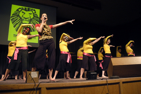 Chi Omega peformed a number from <em>The Lion King</em> during the Variety Show. - Photo by Stephanny Rodriguez