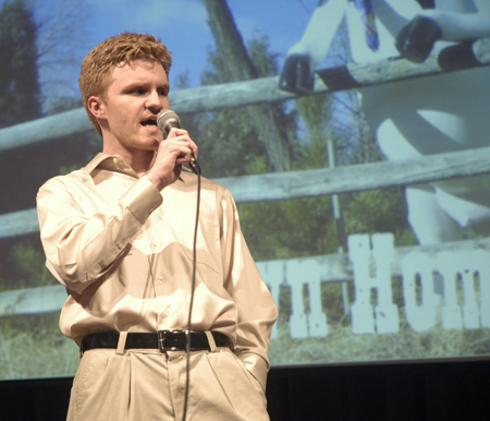 Andy Morris from the cast of <em>The Spitfire Grill</em> sang a number from the upcoming theatre production during the Variety Show. - Photo by Stephanny Rodriguez