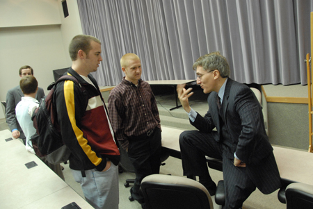Acclaimed legal scholar Robert George spoke to members of the university community before his Union Forum address. - Photo by Morris Abernathy