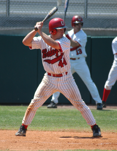 Junior catcher Zach Lowery waits on the delivery from a Cumberland pitcher in Union's weekend series at Fesmire Field. - Photo by Steven Aldridge